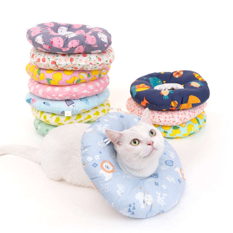 Cat Anti-Lick And Anti-Bite Soft Ring Dog Collar Pet Supplies, Size:L(Small Cherry)