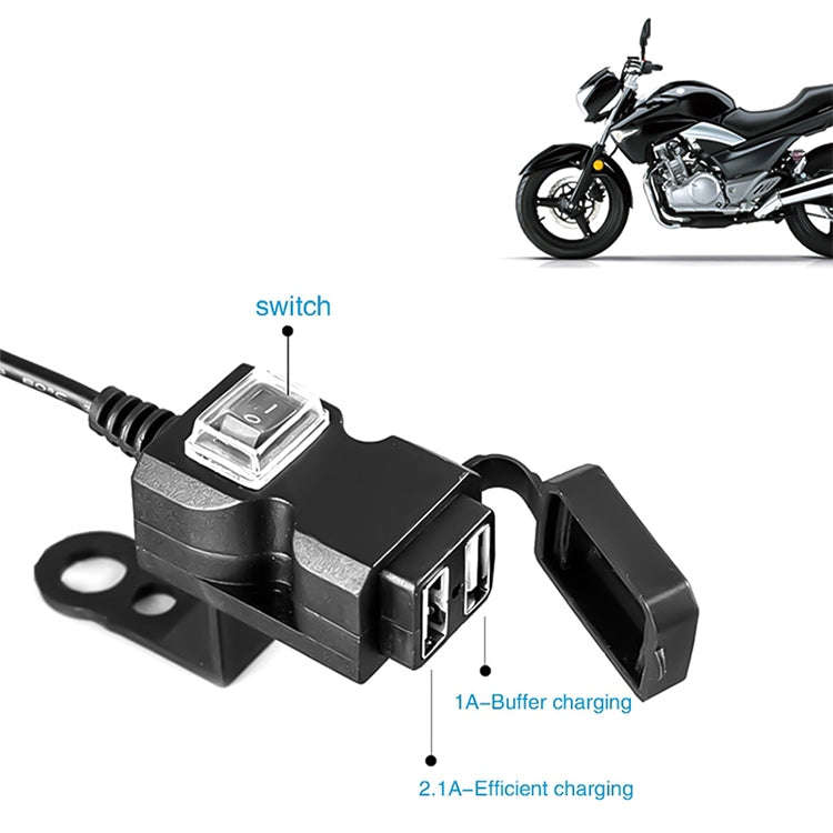Dual USB Port 12V Waterproof Motorbike Motorcycle Handlebar Charger 5V 1A/2.1A Adapter Power Supp...