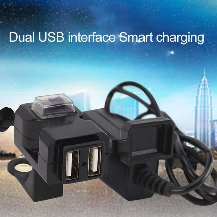 Dual USB Port 12V Waterproof Motorbike Motorcycle Handlebar Charger 5V 1A/2.1A Adapter Power Supp...