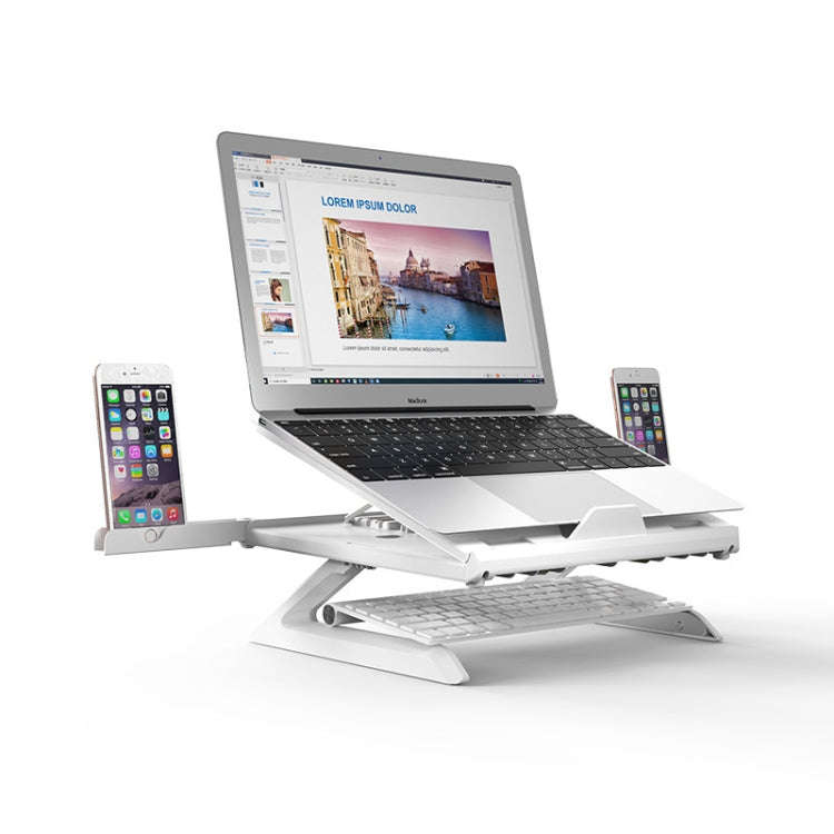 Multifunctional Folding Notebook Stand Monitor Increase Rack, Colour: Tripod (White)