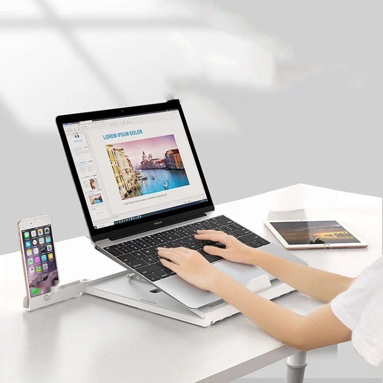 Multifunctional Folding Notebook Stand Monitor Increase Rack, Colour: Tripod (White)