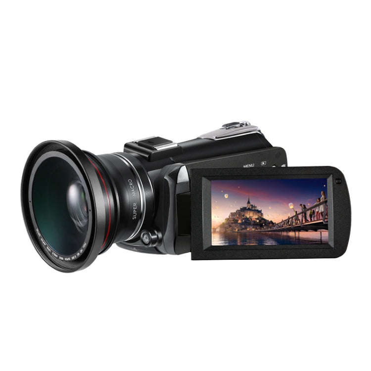 ORDRO AC5 4K HD Night Vision WiFi 12X Optical Zoom Digital Video DV Camera Camcorder, Style:Stand...