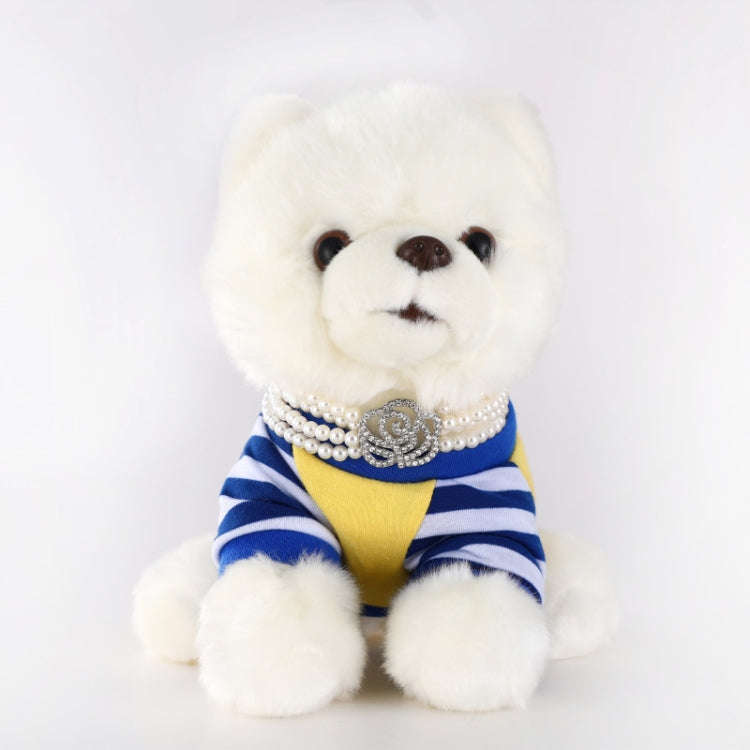 Pearl Dot Diamond Rose Flower Pet Decoration Supplies, Size: M(White)