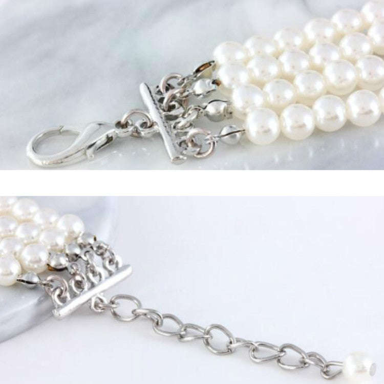 Pearl Dot Diamond Rose Flower Pet Decoration Supplies, Size: L(White)