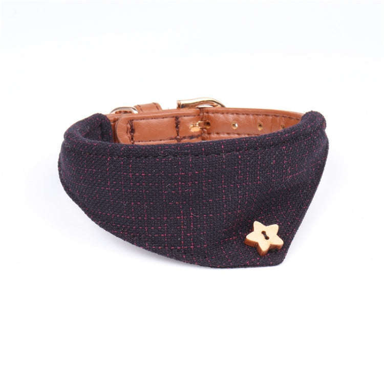 Dog Collars Pet PU Triangle Collars, Specification: 1.3x42cm(Navy)