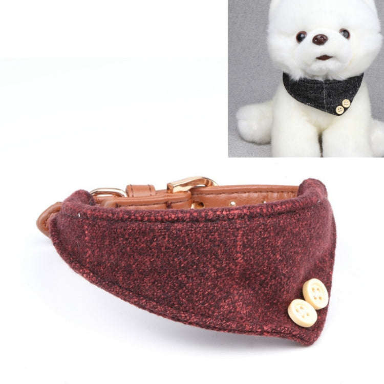 Dog Collars Pet PU Triangle Collars, Specification: 1.5x47cm(Red)