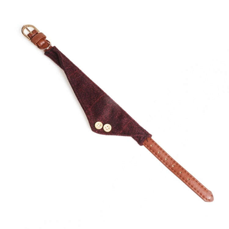 Dog Collars Pet PU Triangle Collars, Specification: 1.5x47cm(Red)