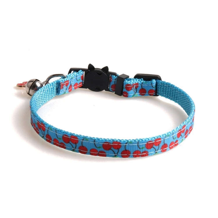Pet Webbing Fruit Cat Collar With Fruit Accessories Bell Pet Collar, Size:1x28cm(Cherry)