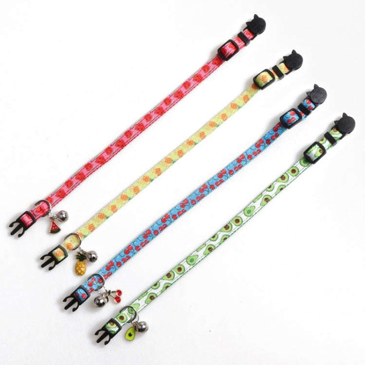 Pet Webbing Fruit Cat Collar With Fruit Accessories Bell Pet Collar, Size:1x28cm(Cherry)