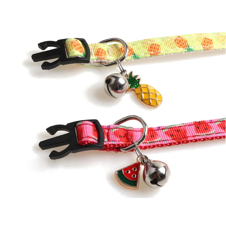 Pet Webbing Fruit Cat Collar With Fruit Accessories Bell Pet Collar, Size:1x28cm(Cherry)