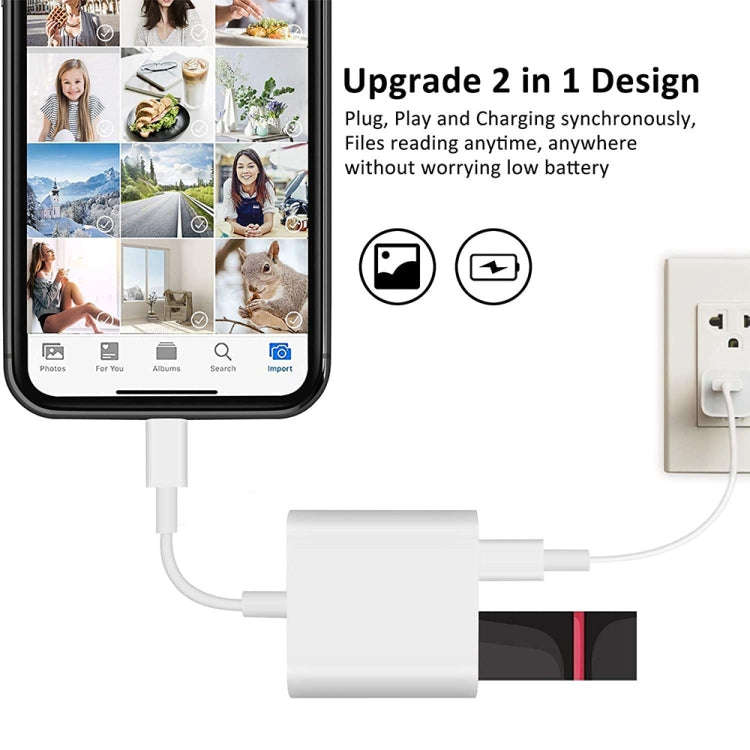8 Pin To USB2.0+8 Pin Interface OTG Sdapter, Support IOS System(Upgrade)