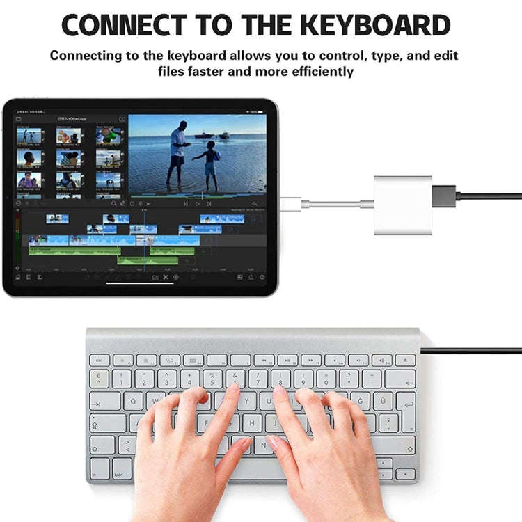 8 Pin To USB2.0+8 Pin Interface OTG Sdapter, Support IOS System(Upgrade)