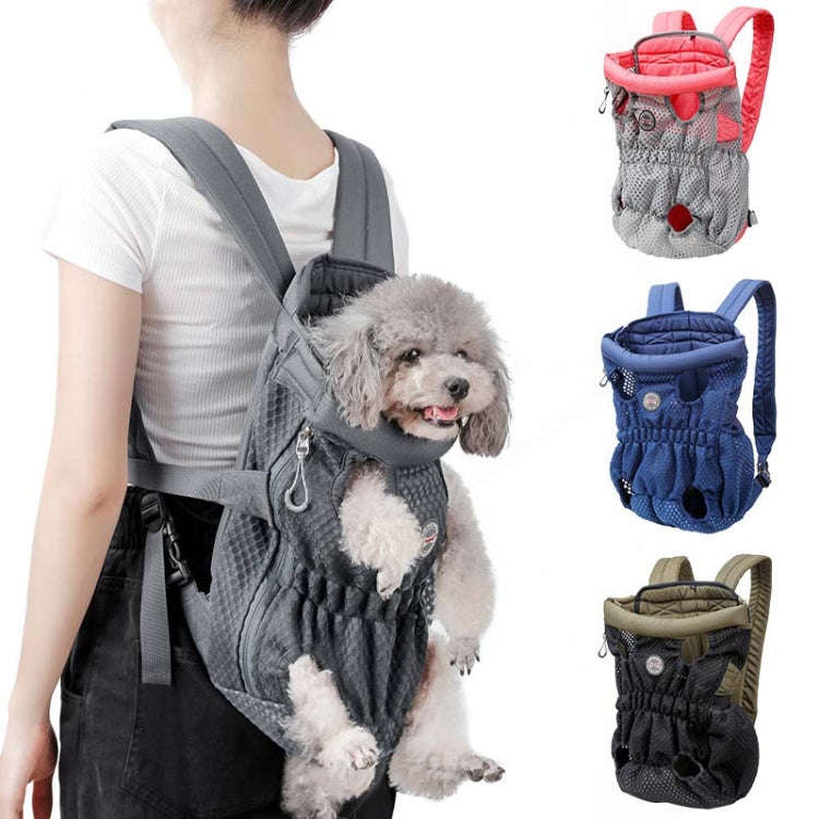 Doglemi Pet Outing Backpack Dog Shoulder Chest Bag Breathable Mesh Dog Cat Bag, Size:M(Blue)