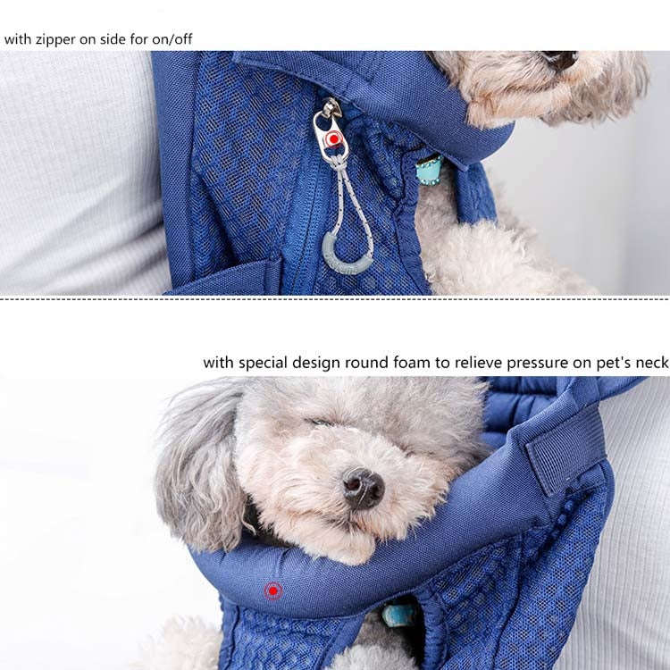 Doglemi Pet Outing Backpack Dog Shoulder Chest Bag Breathable Mesh Dog Cat Bag, Size:M(Blue)