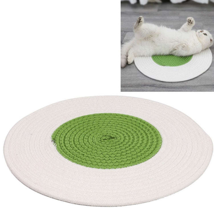 Pet Cat Litter Cotton Thread Woven Cat Grinding Claw Mattress Cool Cat Scratching Blanket(Green)