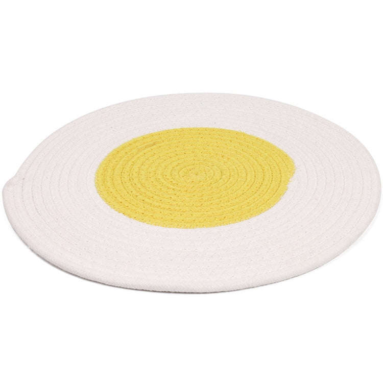 Pet Cat Litter Cotton Thread Woven Cat Grinding Claw Mattress Cool Cat Scratching Blanket(Yellow)