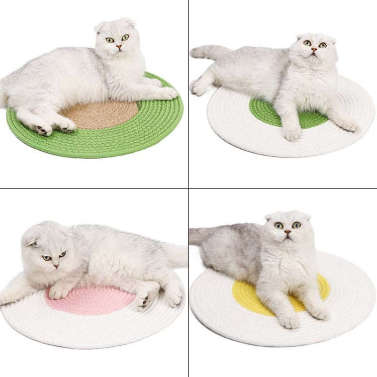 Pet Cat Litter Cotton Thread Woven Cat Grinding Claw Mattress Cool Cat Scratching Blanket(Brown)
