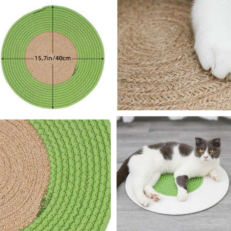 Pet Cat Litter Cotton Thread Woven Cat Grinding Claw Mattress Cool Cat Scratching Blanket(Brown)