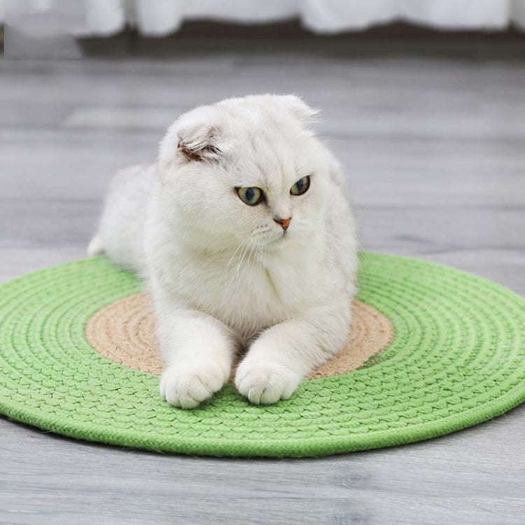 Pet Cat Litter Cotton Thread Woven Cat Grinding Claw Mattress Cool Cat Scratching Blanket(Brown)