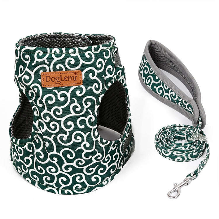 DogLemi Pet Cat Traction Rope Chest Harness Vest Type Traction Suit Cat Walking Rope, Size:S(Green)