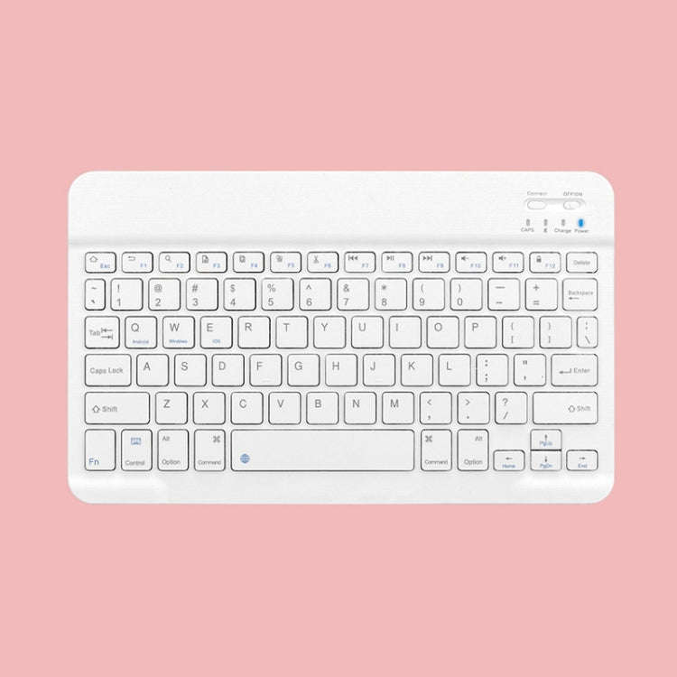 Universal Ultra-Thin Portable Bluetooth Keyboard For Tablet Phones, Size:7 inch(White Keyboard)