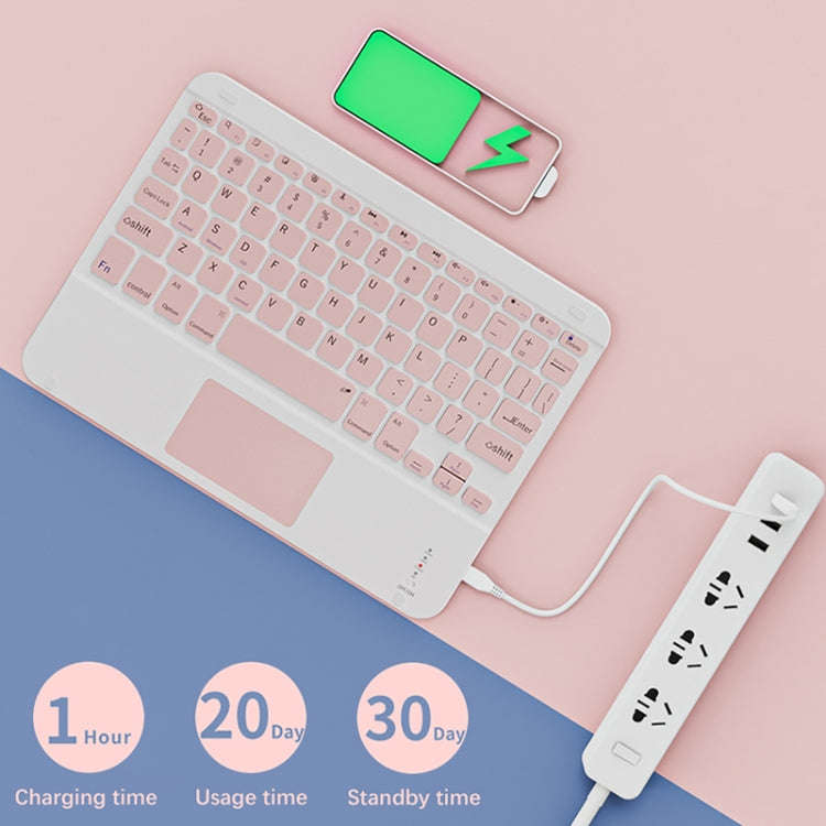 Universal Ultra-Thin Portable Bluetooth Keyboard For Tablet Phones, Size:7 inch(White Keyboard)