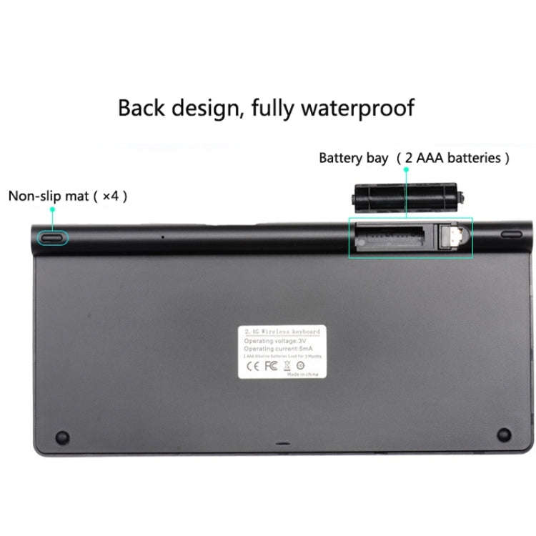 USB External Notebook Desktop Computer Universal Mini Wireless Keyboard Mouse, Style:Keyboard and...