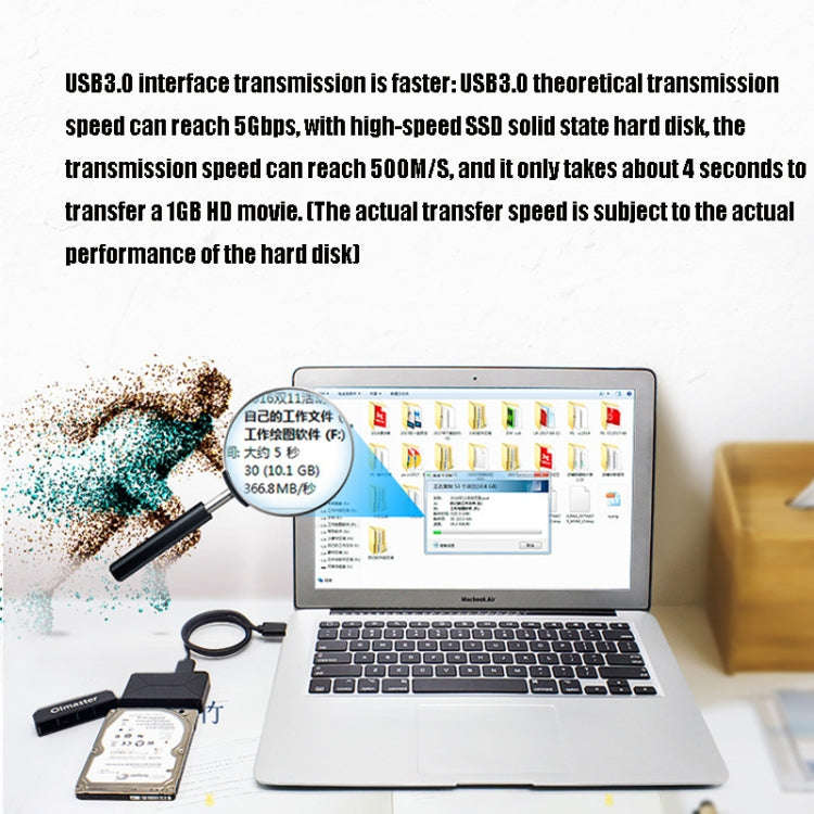 Olmaster External Notebook Hard Drive Adapter Cable Easy Drive Cable USB3.0 to SATA Converter, St...