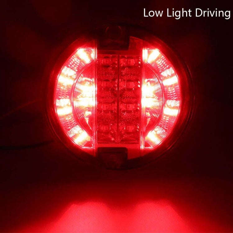 4 Inch 20 LEDs10-30V Wide Pressure Truck Tail Light 20LED Round Truck Tail Light Bread Light(Yellow)