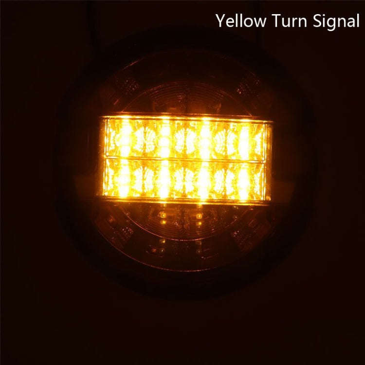 4 Inch 20 LEDs10-30V Wide Pressure Truck Tail Light 20LED Round Truck Tail Light Bread Light(Yellow)