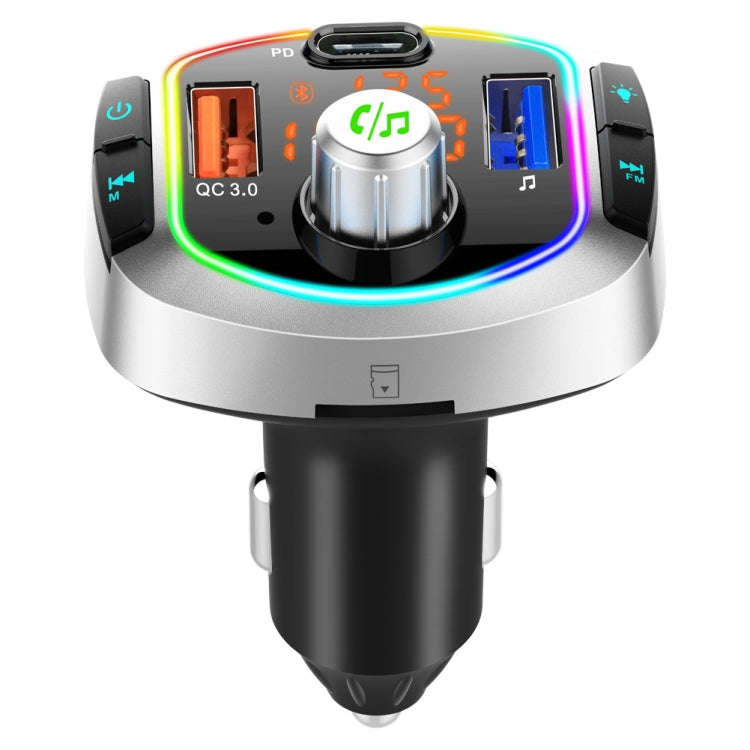 BC63 Colorful Car Card MP3 Player Multifunctional Bluetooth Receiver U Disk Charger Car Cigarette...
