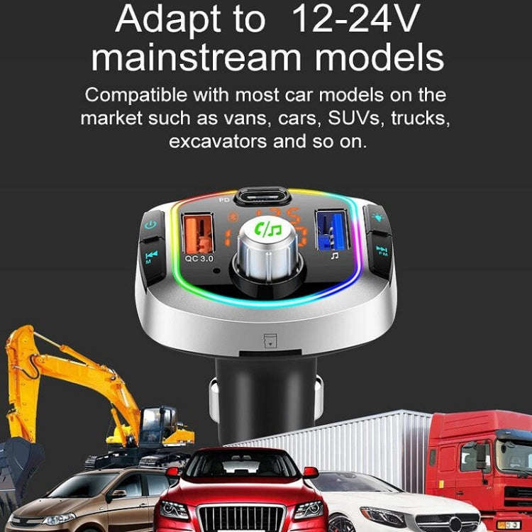 BC63 Colorful Car Card MP3 Player Multifunctional Bluetooth Receiver U Disk Charger Car Cigarette...