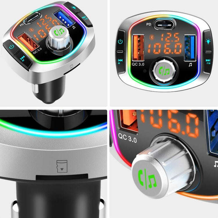 BC63 Colorful Car Card MP3 Player Multifunctional Bluetooth Receiver U Disk Charger Car Cigarette...