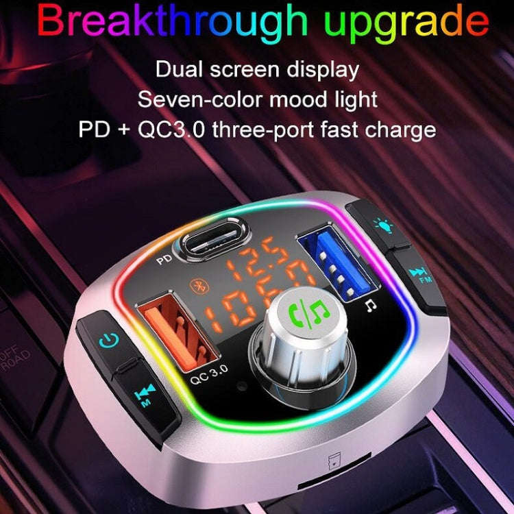 BC63 Colorful Car Card MP3 Player Multifunctional Bluetooth Receiver U Disk Charger Car Cigarette...