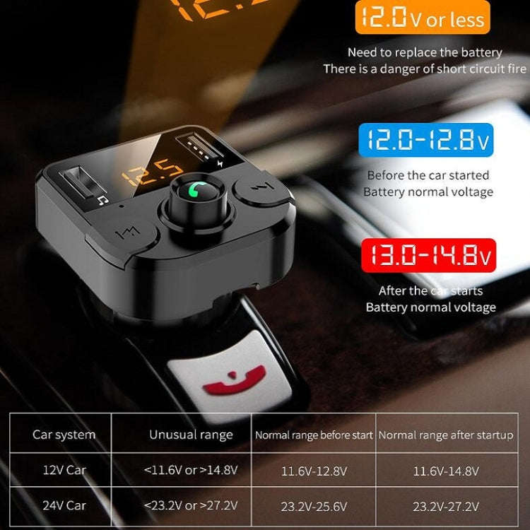 BT36B Car Bluetooth MP3 Music Player Car FM Transmitter Phone Hands-Free(Black Standard)