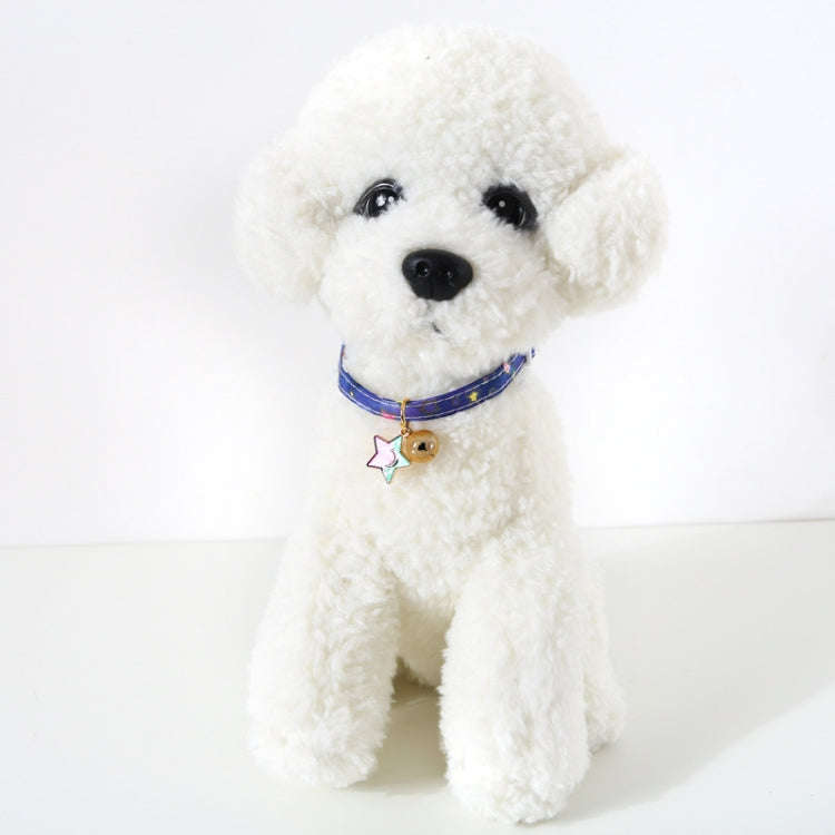 Adjustable Cat Dog Rabbit Safety Buckle Collar Pet Accessories, Size:S 17-32cm, Style:Star(Blue)
