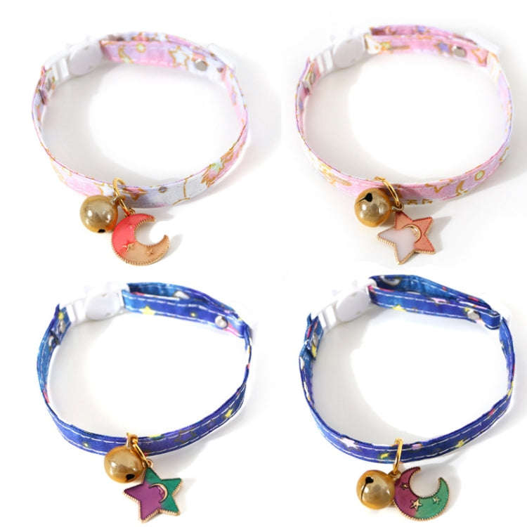 Adjustable Cat Dog Rabbit Safety Buckle Collar Pet Accessories, Size:S 17-32cm, Style:Star(Pink)
