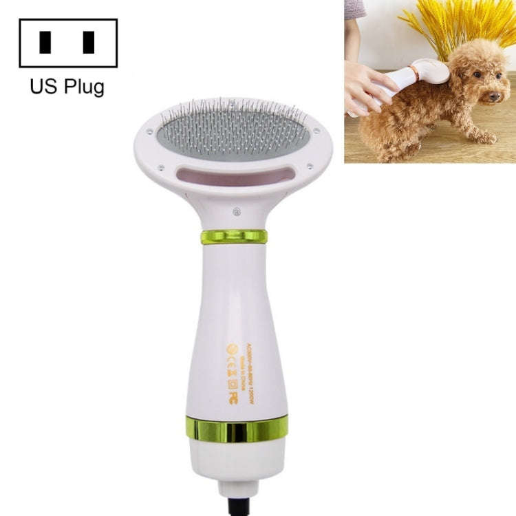 Pet Hair Dryer Cat & Dog Cleaning Electric Comb, Specification:US Plug(Green)