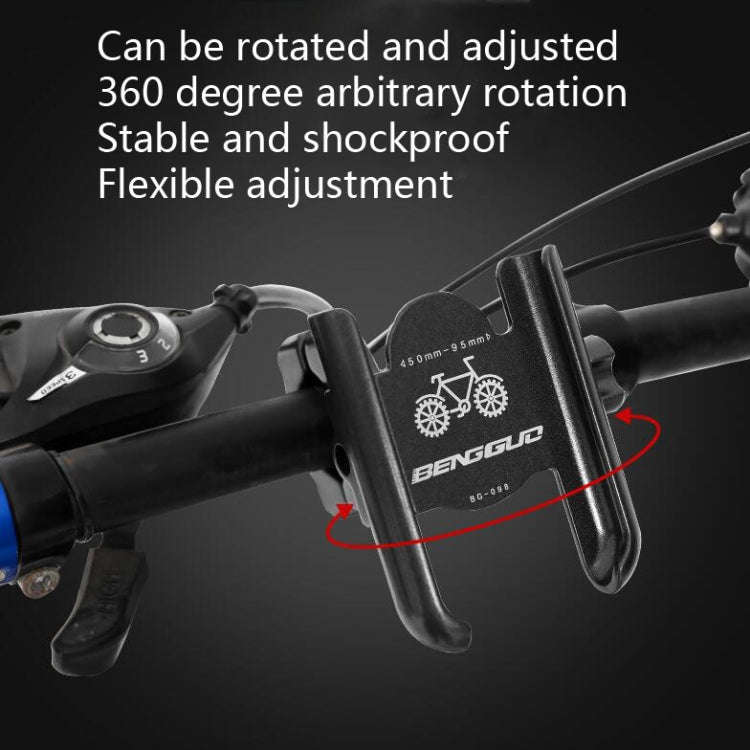 BENGGUO Bicycle Aluminum Alloy Mobile Phone Holder Electric Motorcycle Anti-Vibration Navigation ...