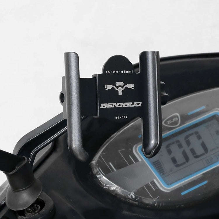 BENGGUO Bicycle Aluminum Alloy Mobile Phone Holder Electric Motorcycle Anti-Vibration Navigation ...