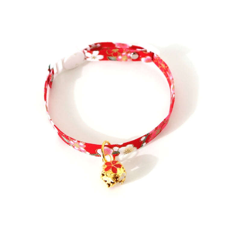 Adjustable Pet Flower Hollow Bell Collar Cat Dog Collar Accessories, Specification: S 17-32cm(Red)
