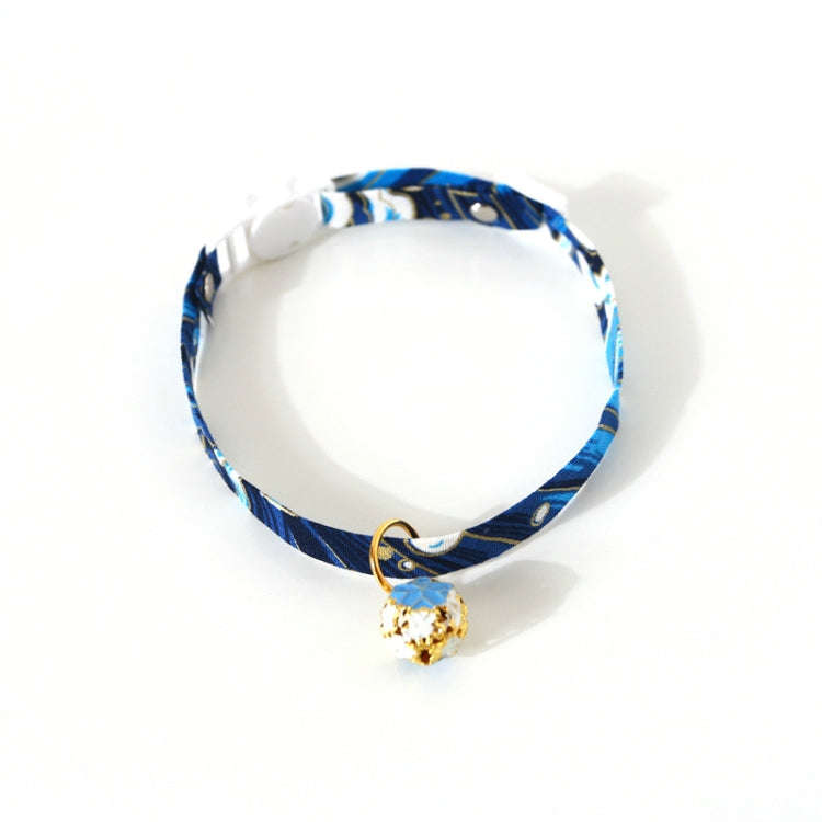 Adjustable Pet Flower Hollow Bell Collar Cat Dog Collar Accessories, Specification: S 17-32cm(Blue)