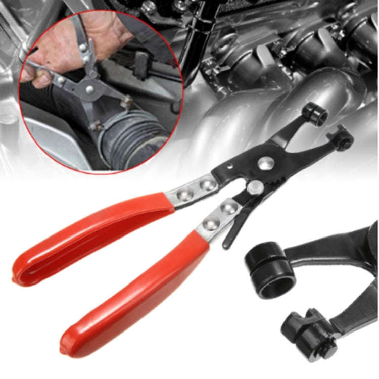 Straight Throat Tube Bundle Clamp Auto Repair Water Pipe Clamp Pliers(Plastic Handle Blister Card)