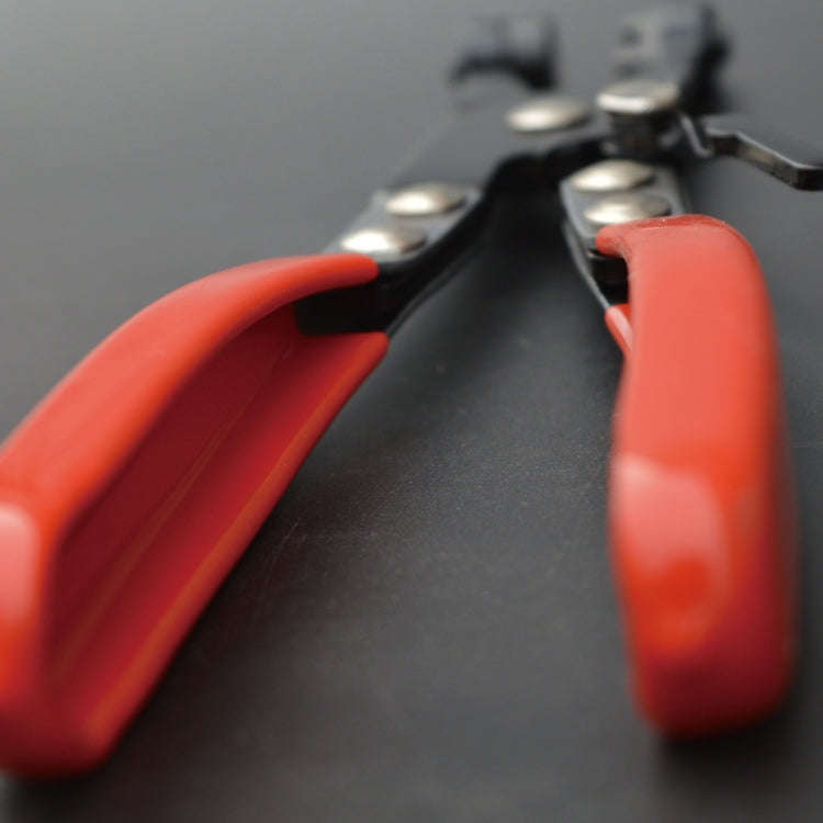 Straight Throat Tube Bundle Clamp Auto Repair Water Pipe Clamp Pliers(Plastic Handle Blister Card)