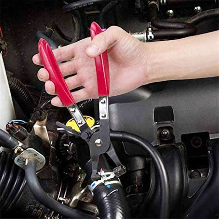 Straight Throat Tube Bundle Clamp Auto Repair Water Pipe Clamp Pliers(Plastic Handle Blister Card)