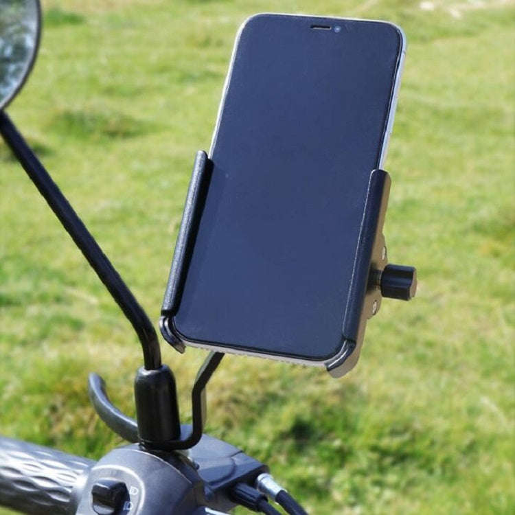 CYCLINGBOX Aluminum Alloy Mobile Phone Holder Bicycle Riding Takeaway Rotatable Metal Mobile Phon...