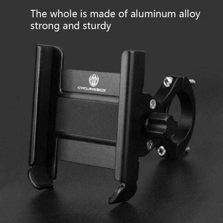 CYCLINGBOX Aluminum Alloy Mobile Phone Holder Bicycle Riding Takeaway Rotatable Metal Mobile Phon...