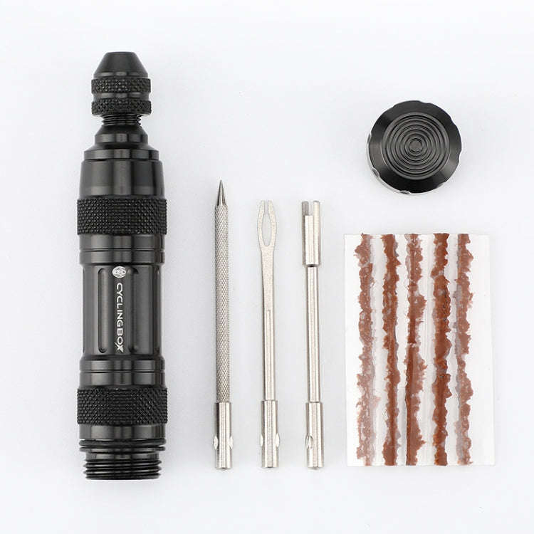 CYCLINGBOX Mountain Bike Vacuum Aluminum Alloy Tire Repair Tool Bicycle Repair Integrated Storage...