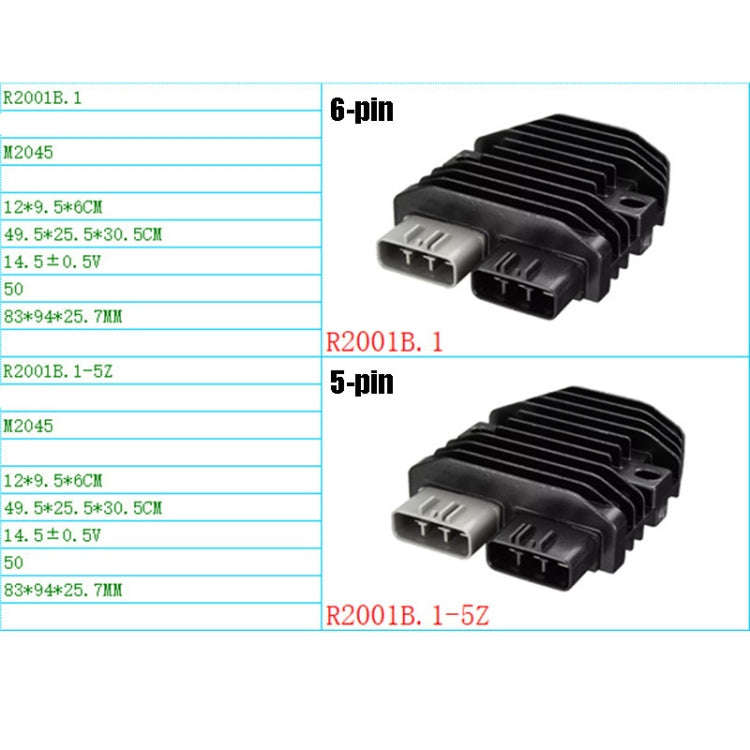 2001B.1 Motorcycle Rectifier For Can-Am Commander 1000 RHINO700/YXR700, Style:6-pin