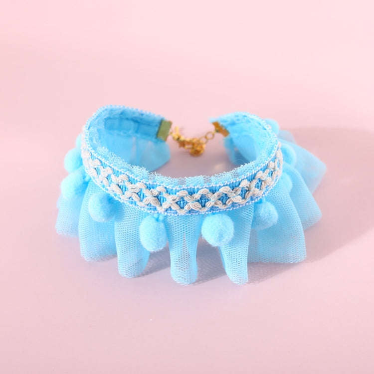 Lace Pet Adjustable Collar Cat Dog Photo Accessories, Size:S 20-25cm(Blue)